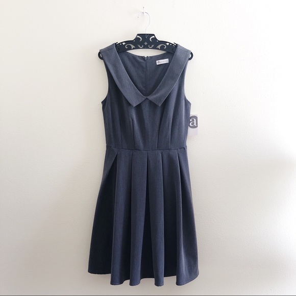APRICITY Gray Sunday Retro Collar Dress - Picture 3 of 8